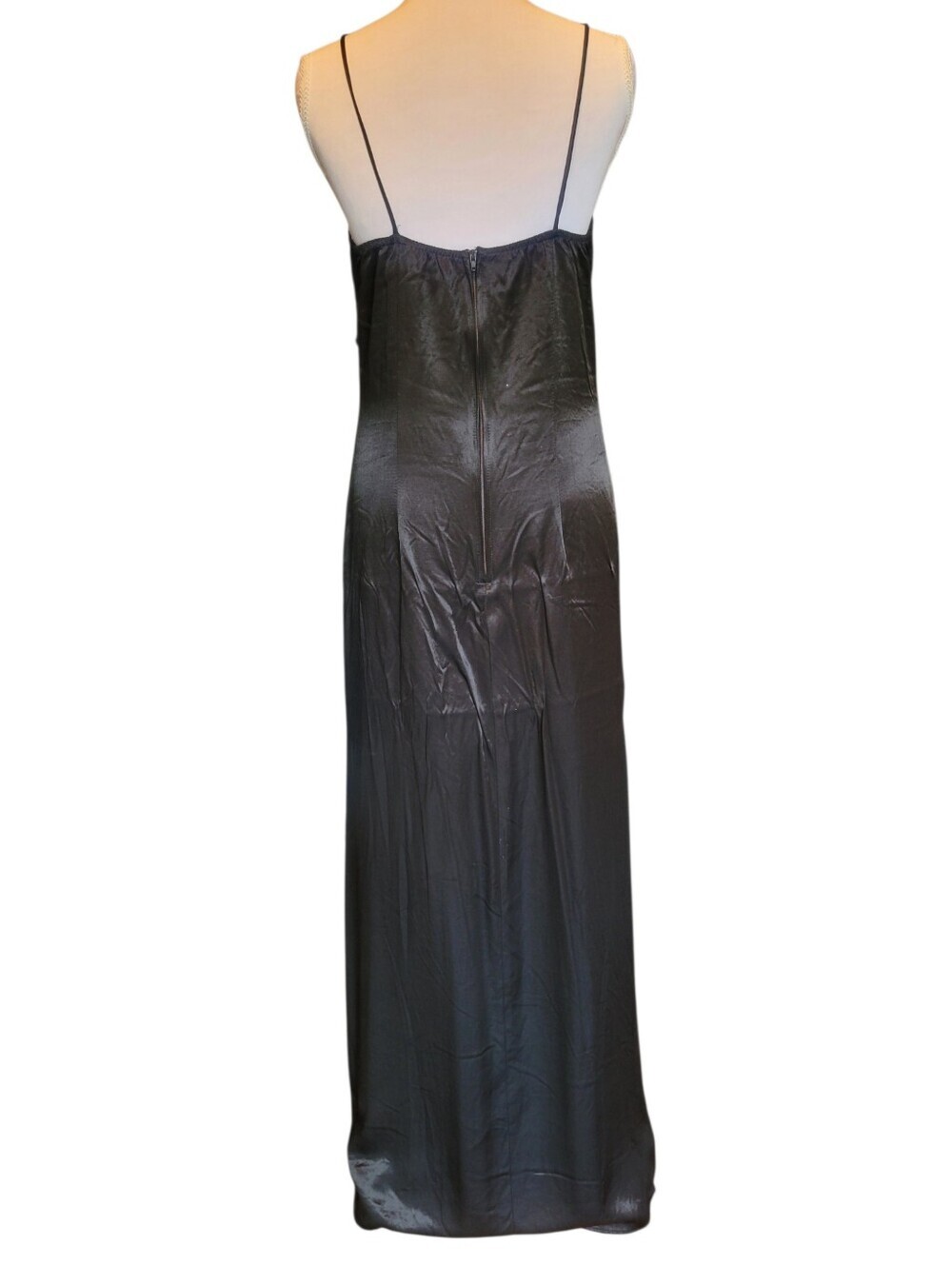 90s Hyphen Black Purple Floral Beaded Formal Floor Length Dress - Picture 5 of 8